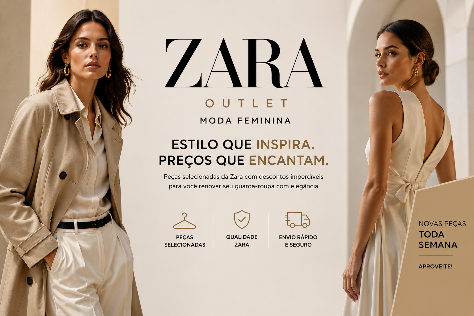 Banner Zara Outlet Moda Feminina